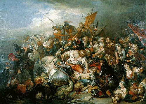 Tableau représentant la Bataille des éperons d'or Tableau représentant la Bataille des éperons d'or