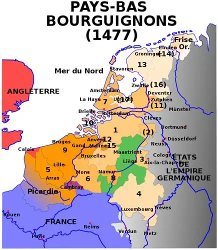 "Le territoire des Pays-Bas Bourguignons en 1477" "Le territoire des Pays-Bas Bourguignons en 1477"