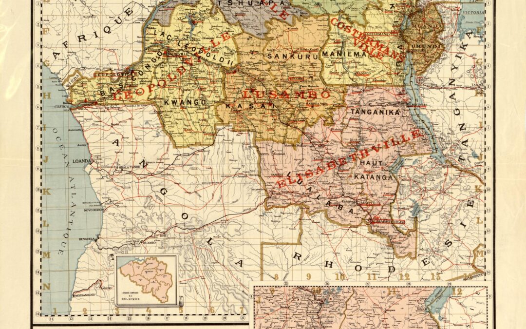 Une carte représentant le Congo belge