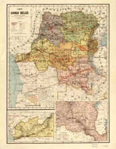 Une carte représentant le Congo belge