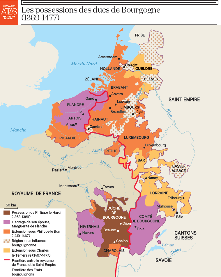 Le Duché de Bourgogne à son extension maximale Le Duché de Bourgogne à son extension maximale