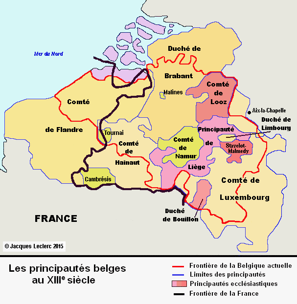 Les principautés belges à l'époque médiévale Les principautés belges à l'époque médiévale