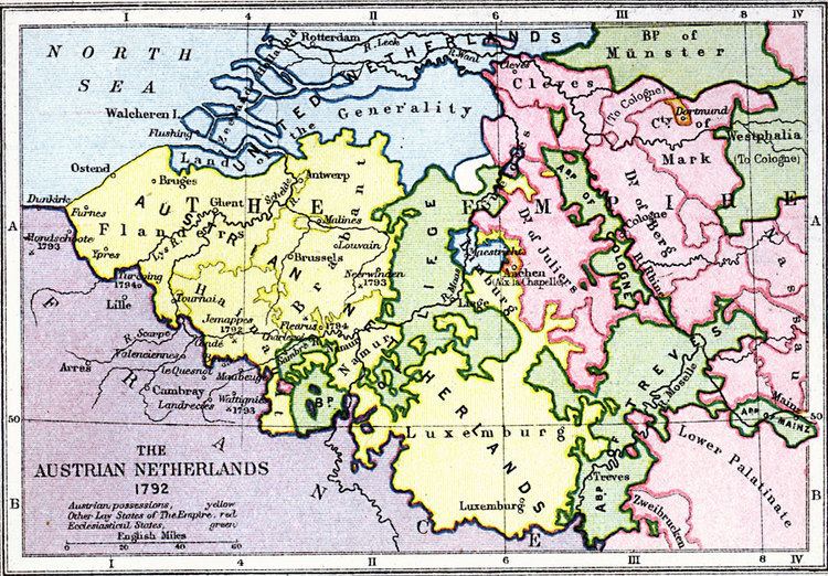 Le territoire des Pays-Bas autrichiens Le territoire des Pays-Bas autrichiens