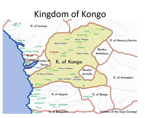 Carte représentant le Royaume du Congo Carte représentant le Royaume du Congo