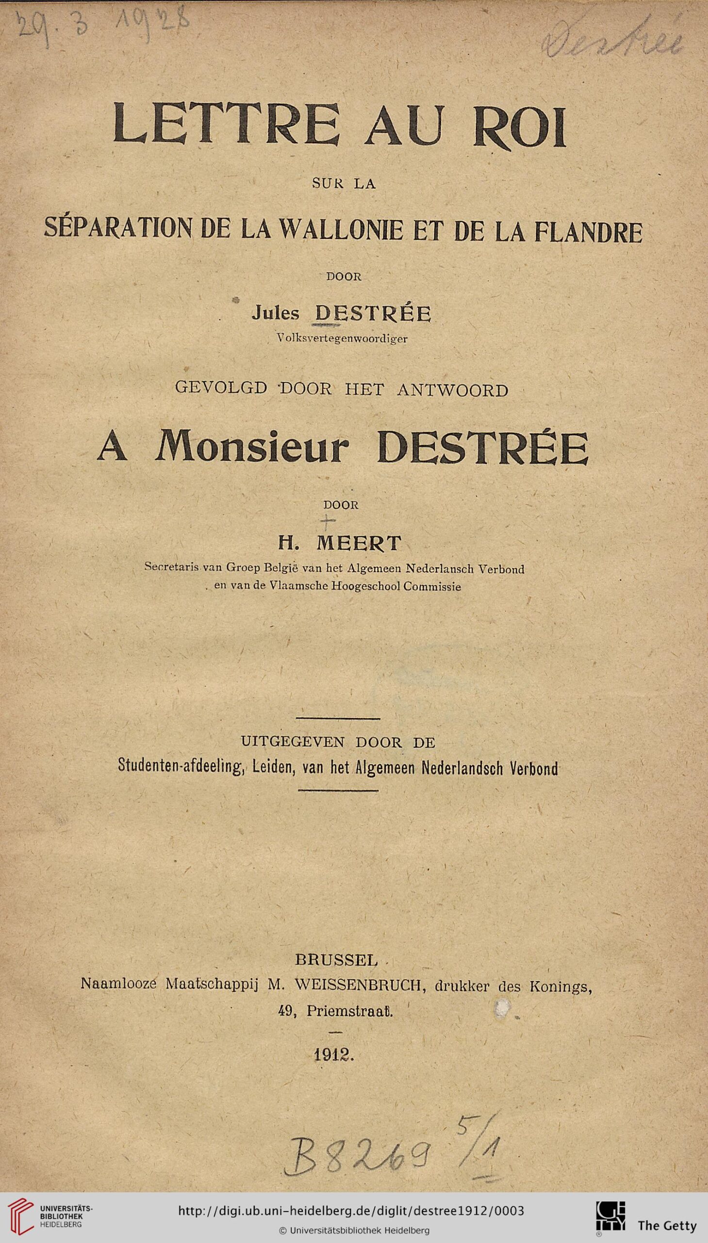 La Lettre au roi de Jules Destrée