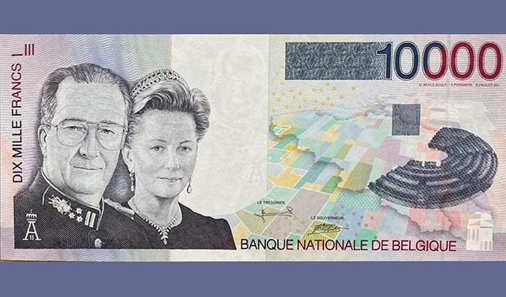 Un billet de francs-belges représentant le roi Albert II et la reine Fabiola.