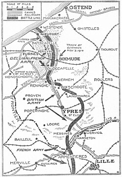 Carte du Front de l'Yser