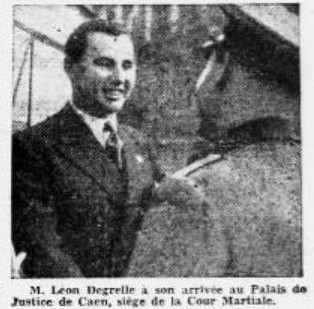 Léon Degrelle après qu'il a été libéré de sa cellule de prison en France.