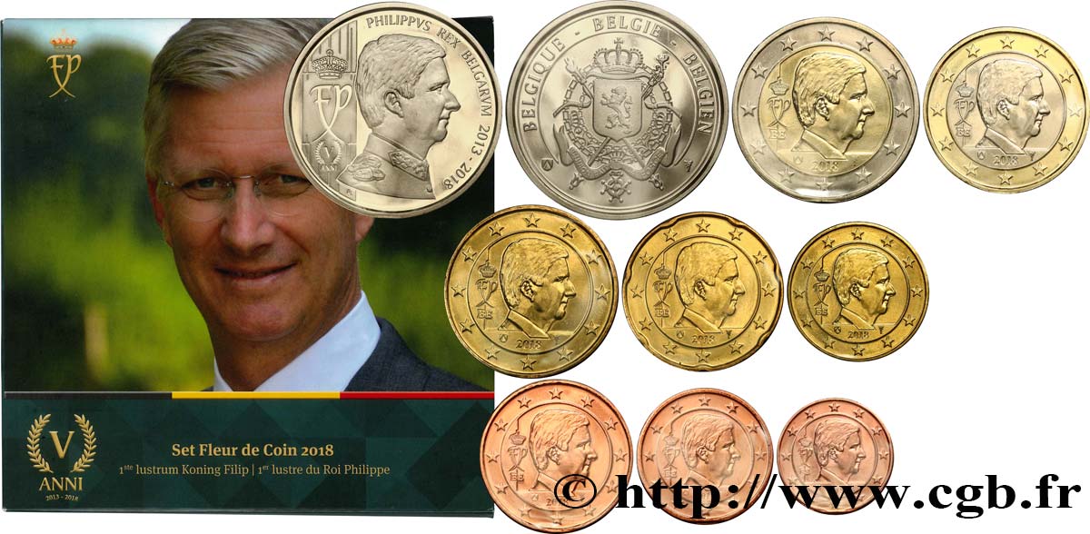 Pièces en Euro de collection à l'effigie du roi Philippe