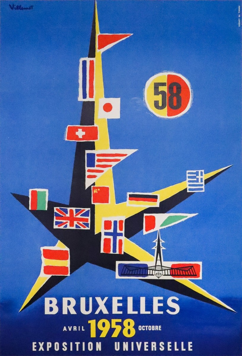 Affiche de promotion de l'Exposition universelle en Belgique de 1958