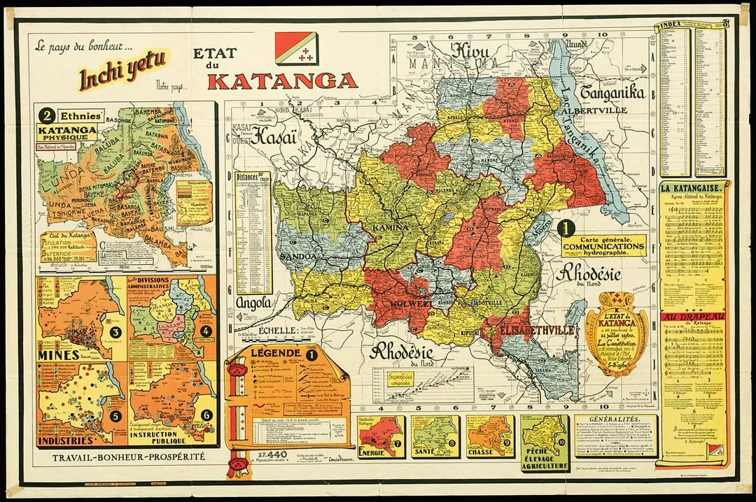 Carte représentant le Katanga si il était devenu indépendant durant la Crise du Congo?