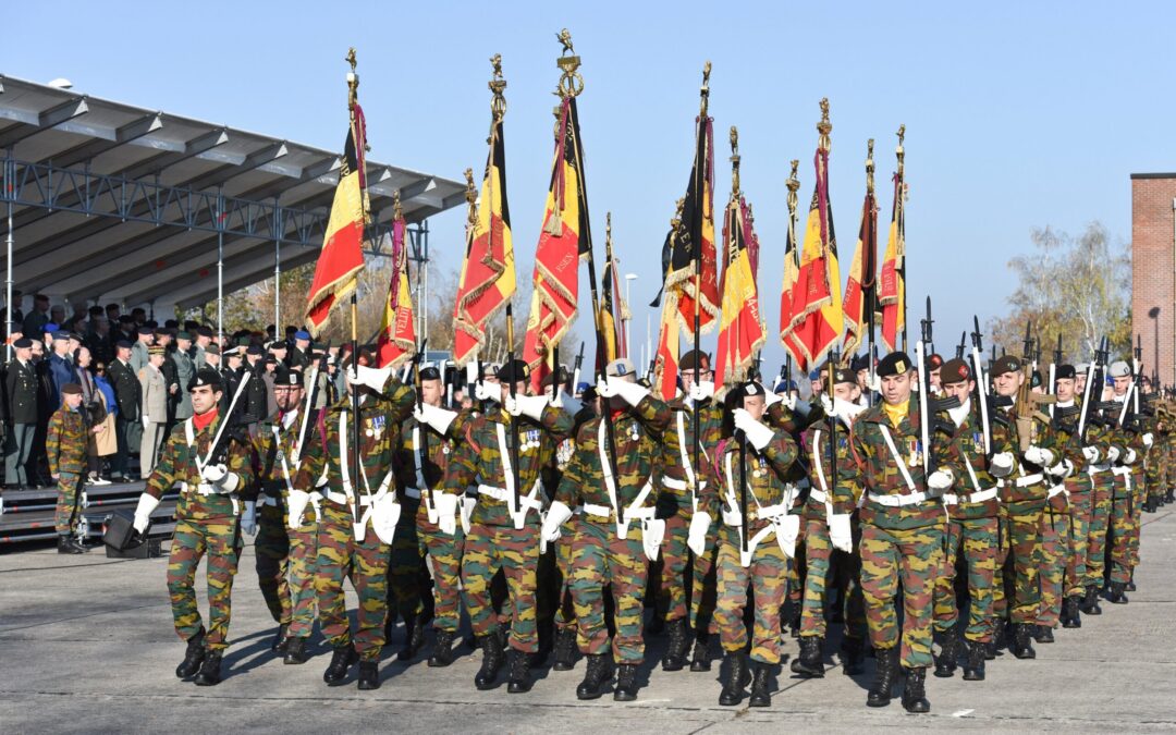 Le défilé militaire belge lors de la fête de la Belgique, le 21 Juillet